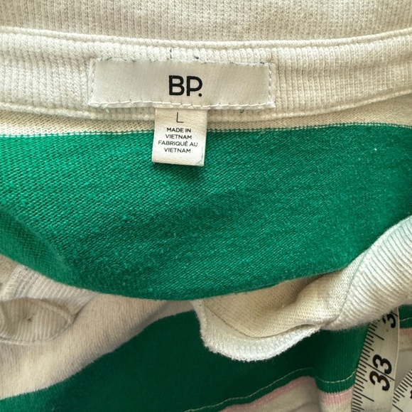 BP Nordstrom Rugby Shirt Long Sleeve Collared Preppy Juniors Large Kelly Green - Picture 6 of 7